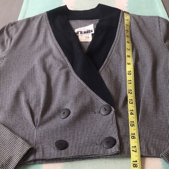 Vintage d’knits,‎ Double Breasted Long Sleeve Cropped Blazer Jacket - Picture 13 of 13